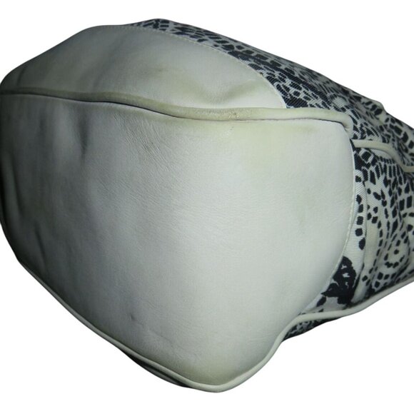 COACH Vintage Black & White Paisley Print Canvas & Leather Tote & wristlet - Picture 14 of 16